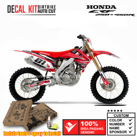 Decal Sticker Kit Supermoto Dirtbike Honda CRF 250-450 R 2009-2013 RED 04 Graphic Decals Motocross