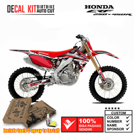 Decal Sticker Kit Supermoto Dirtbike Honda CRF 250-450 R 2009-2013 RED 05 Graphic Decals Motocross
