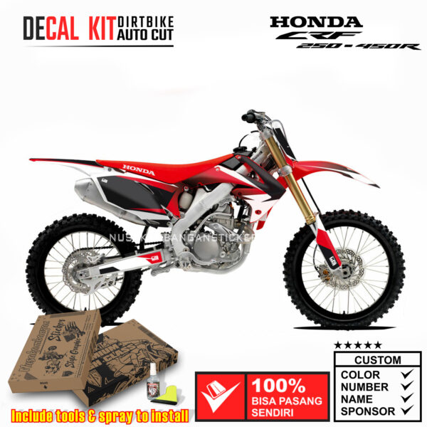 Decal Sticker Kit Supermoto Dirtbike Honda CRF 250-450 R 2009-2013 RED 07 Graphic Decals Motocross