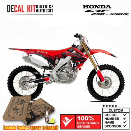 Decal Sticker Kit Supermoto Dirtbike Honda CRF 250-450 R 2009-2013 RED 08 Graphic Decals Motocross