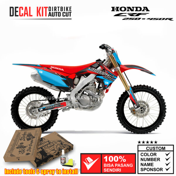 Decal Sticker Kit Supermoto Dirtbike Honda CRF 250-450 R 2009-2013 RED 09 Graphic Decals Motocross