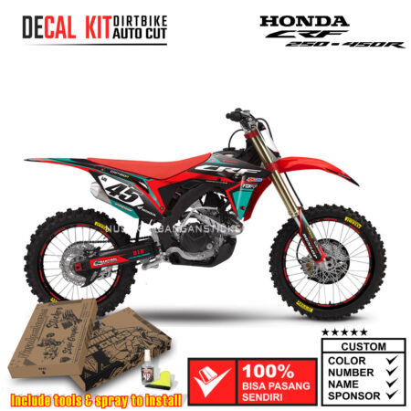 Decal Sticker Kit Supermoto Dirtbike Honda CRF 250-450 R 2017-2019 Red Blue Graphic Decals Motocross