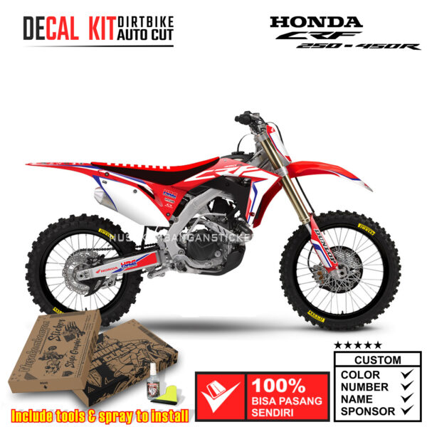 Decal Sticker Kit Supermoto Dirtbike Honda CRF 250-450 R 2017-2019 Red White Graphic Decals Motocross