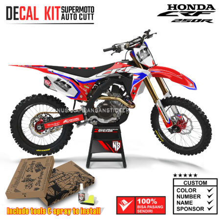 Decal Sticker Kit Supermoto Dirtbike Honda CRF 250R 2017-2019 Honda Racing Team 01 Decals Kit Modifikasi