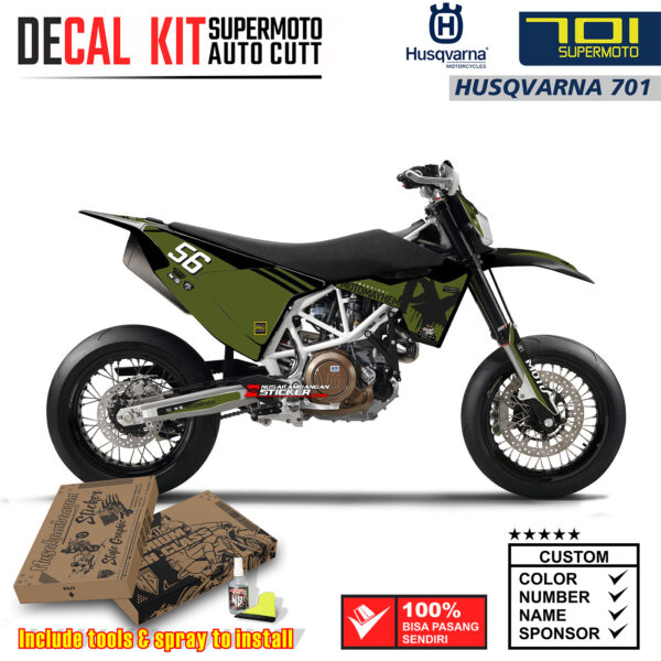 Decal Sticker Kit Supermoto Dirtbike Husqvarna Army Warior Motocross Graphic