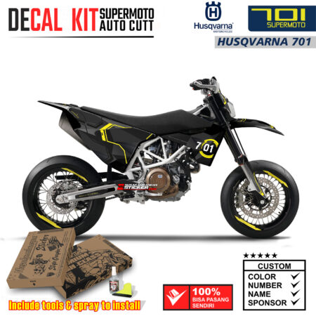Decal Sticker Kit Supermoto Dirtbike Husqvarna Black Motorwork Motocross Graphic