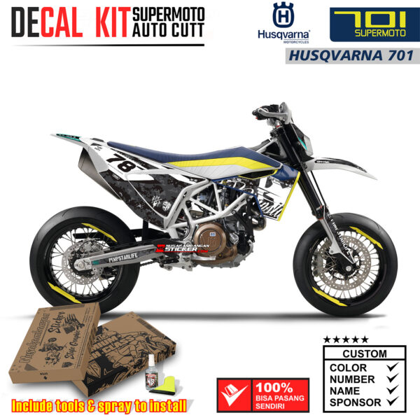 Decal Sticker Kit Supermoto Dirtbike Husqvarna Camo Flash Motocross Graphic