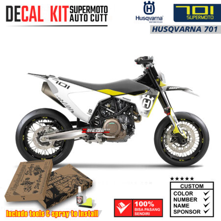 Decal Sticker Kit Supermoto Dirtbike Husqvarna Flash White Motocross Graphic