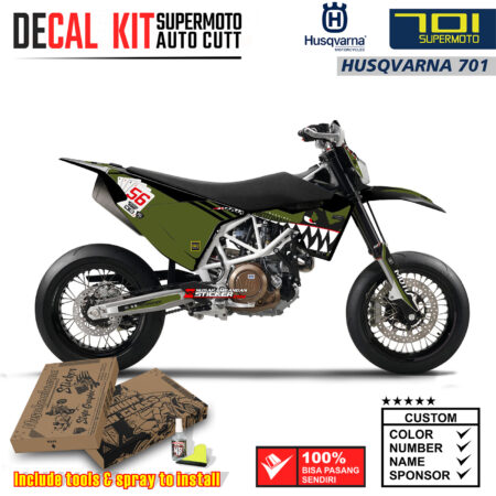 Decal Sticker Kit Supermoto Dirtbike Husqvarna Sharks Wariors Motocross Graphic