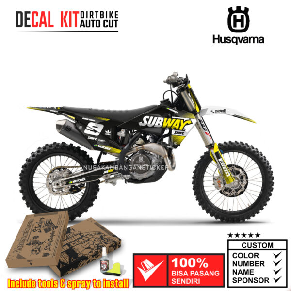 Decal Sticker Kit Supermoto Dirtbike Husqvarna Tc Fc 250-450 F 2019-2020 Black Nine Graphic Decals Motocross