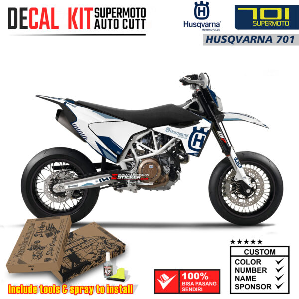 Decal Sticker Kit Supermoto Dirtbike Husqvarna White Motopro Motocross Graphic