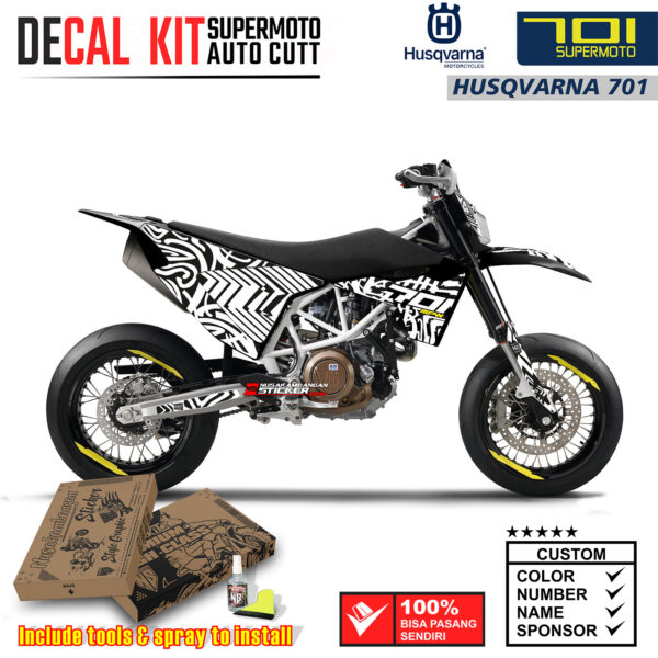Decal Sticker Kit Supermoto Dirtbike Husqvarna Zebra Edition Motocross Graphic