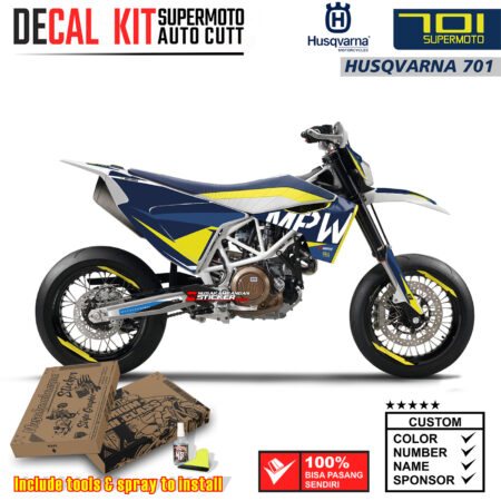 Decal Sticker Kit Supermoto Dirtbike Husqvarna dark blue Motocross Graphic
