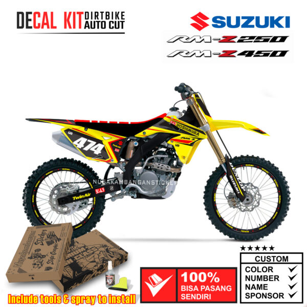 Decal Sticker Kit Suzuki RM-Z 250-450 2008-2017 Dirtbike Supermoto Graphic 10 Motocross Stiker Decals