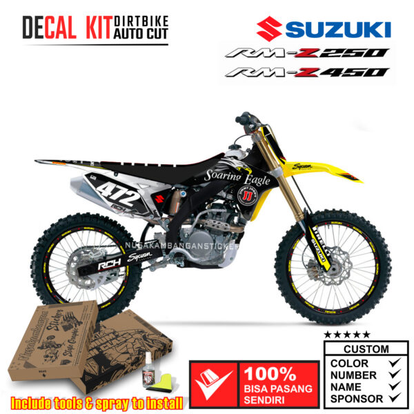 Decal Sticker Kit Suzuki RM-Z 250-450 2008-2017 Dirtbike Supermoto Graphic 12 Motocross Stiker Decals