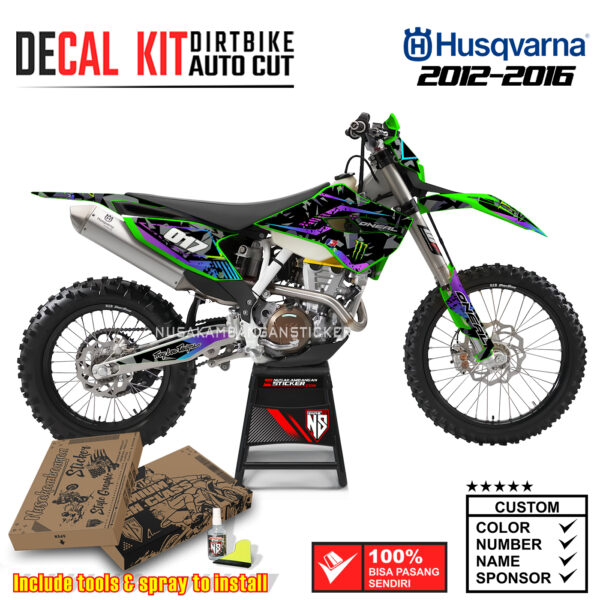 Decal Sticker Kit supermoto Dirtbike Husqvarna Army Ungu 05 Graphic Kit Motocross