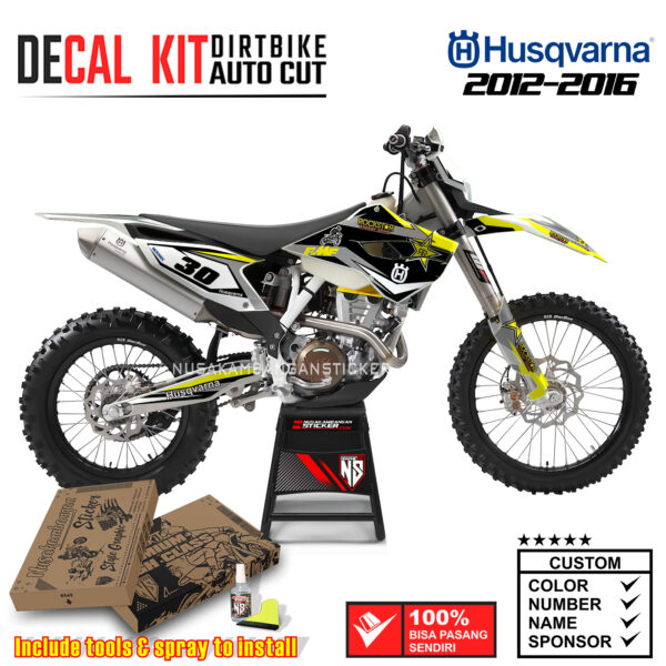 Decal Sticker Kit supermoto Dirtbike Husqvarna Bintang Abu 03 Graphic Kit Motocross