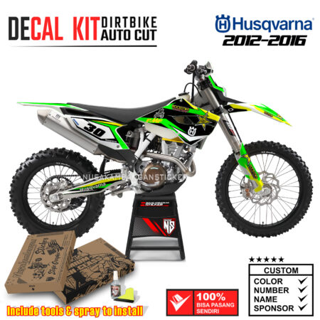 Decal Sticker Kit supermoto Dirtbike Husqvarna Bintang Hijau 02 Graphic Kit Motocross
