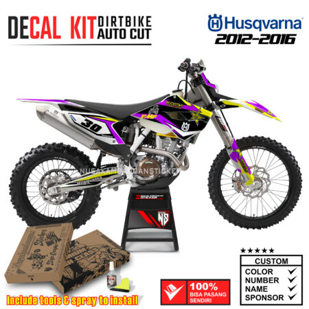 Decal Sticker Kit supermoto Dirtbike Husqvarna Bintang Ungu 01 Graphic Kit Motocross