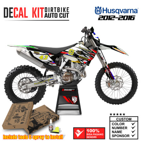 Decal Sticker Kit supermoto Dirtbike Husqvarna Grafis 43 Merah 04 Graphic Kit Motocross