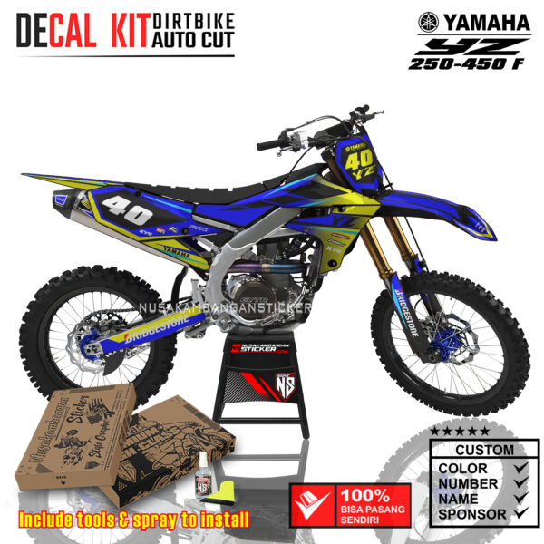 Decal Sticker Kit supermoto Dirtbike Yamaha YZ 250 -450 F Livery Yamaha Kuning 04 Graphic Decal Motocross