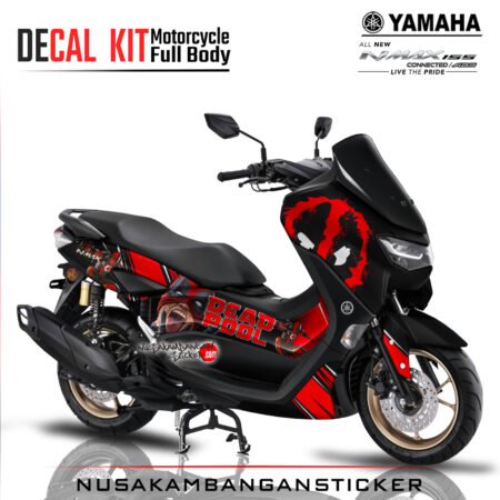 Decal Sticker Yamaha All New N Max 2020 DeadPool! Black Stiker Full Body
