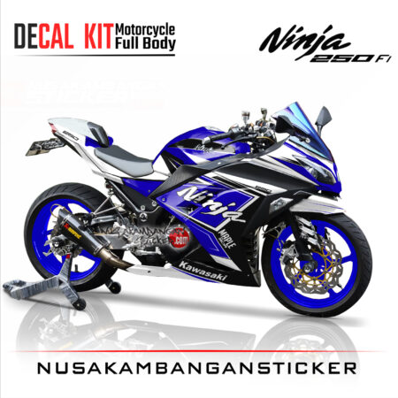 Decal Stiker Kawasaki Ninja 250 Fi-Dark Blue 02 Sticker Full Body