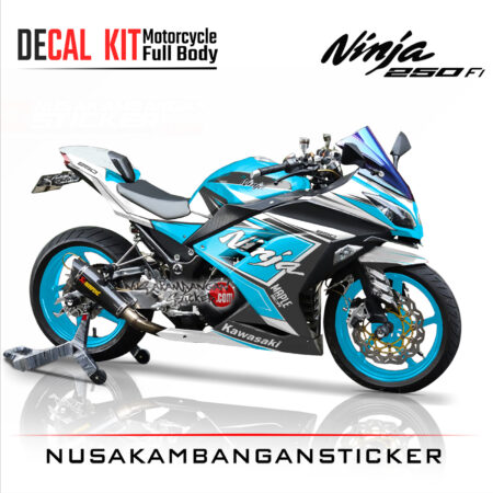 Decal Stiker Kawasaki Ninja 250 Fi-Dark tosca 06 Sticker Full Body