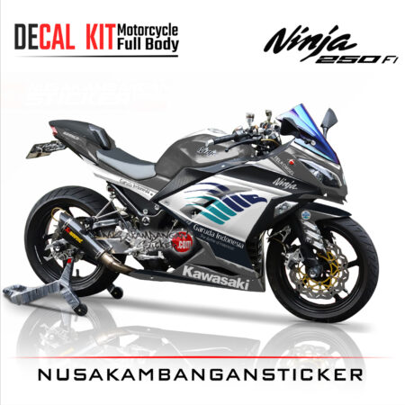 Decal Stiker Kawasaki Ninja 250 Fi-Garuda Indonesia Abu Sticker Full Body