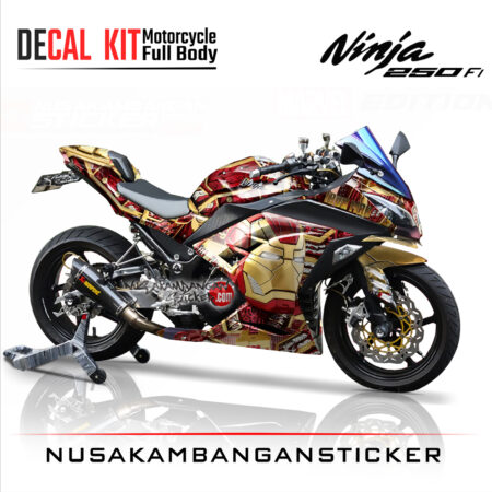 Decal Stiker Kawasaki Ninja 250 Fi-IRON MAN 2 Sticker Full Body