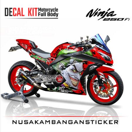 Decal Stiker Kawasaki Ninja 250 Fi-Joker Merah Sticker Full Body