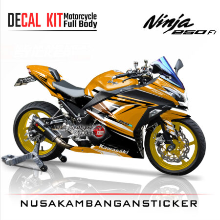 Decal Stiker Kawasaki Ninja 250 Fi-ORANGE GRAFIS Sticker Full Body