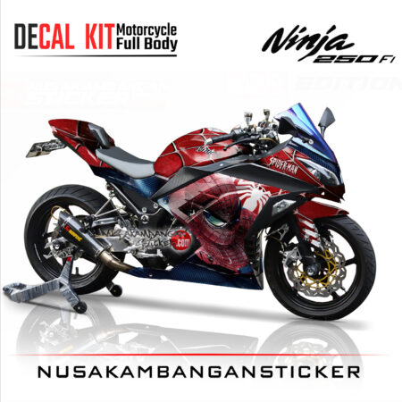 Decal Stiker Kawasaki Ninja 250 Fi-SPIDERMAN Sticker Full Body