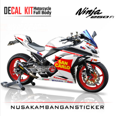 Decal Stiker Kawasaki Ninja 250 Fi-San Carlo 2 Sticker Full Body