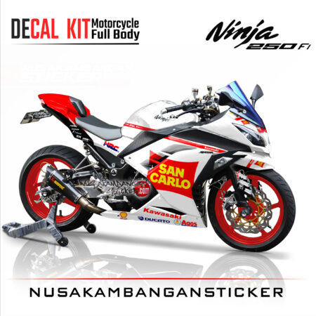 Decal Stiker Kawasaki Ninja 250 Fi-San Carlo Sticker Full Body