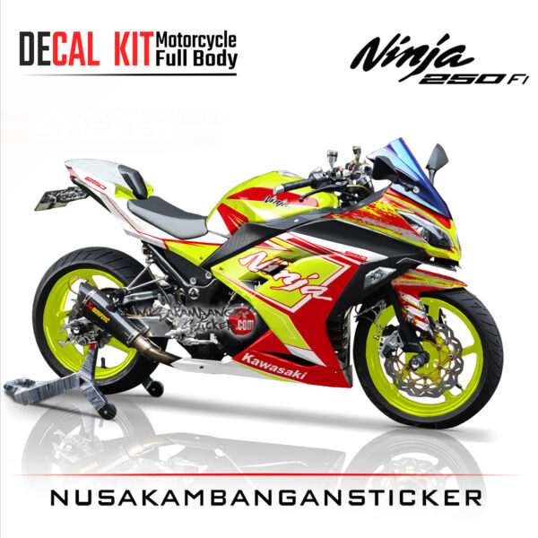 Decal Stiker Kawasaki Ninja 250 Fi-Yelow Red 07 Sticker Full Body