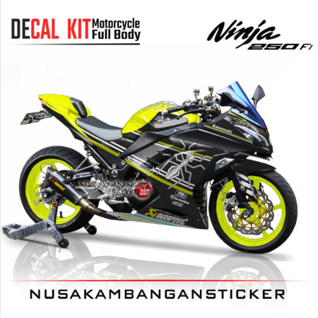 Decal Stiker Kawasaki Ninja 250 Fi-helmet marq marques kuning Sticker Full Body
