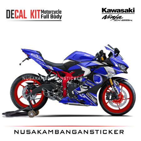 Decal Stiker Kawasaki Ninja ZX25R Blue Idemitsu Sticker Full Body Ninja Modifikasi