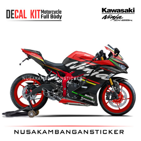 Decal Stiker Kawasaki Ninja ZX25R Racing Team Merah Sticker Full Body Ninja Modifikasi