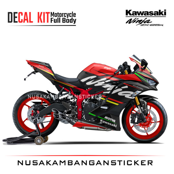 Decal Stiker Kawasaki Ninja ZX25R Racing Team Merah Sticker Full Body Ninja Modifikasi