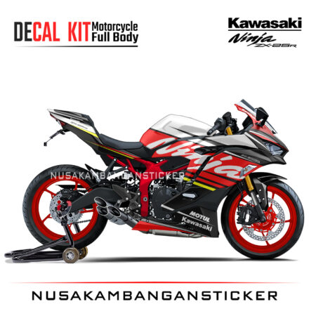 Decal Stiker Kawasaki Ninja ZX25R Racing Team Putih Sticker Full Body Ninja Modifikasi