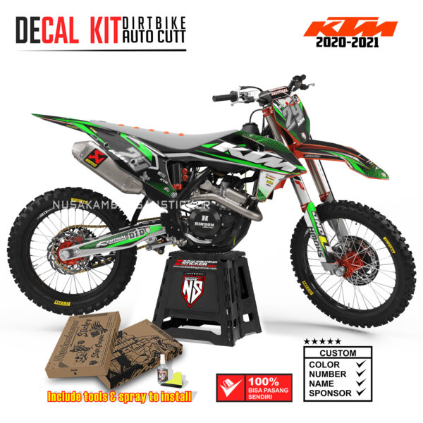 DECAL KIT STICKER SUPERMOTO DIRTBIKE KTM 2020 2021 GRAFIS FX FACTORY RACING MOTOCROSS GREEN04 GRAPHIC DECAL