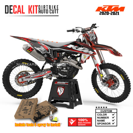DECAL KIT STICKER SUPERMOTO DIRTBIKE KTM 2020 2021 GRAFIS FX FACTORY RACING MOTOCROSS RED01 GRAPHIC DECAL