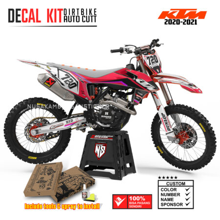 DECAL KIT STICKER SUPERMOTO DIRTBIKE KTM 2020 2021 GRAFIS HOTSWELLS RACING MOTOCROSS RED03 GRAPHIC DECAL