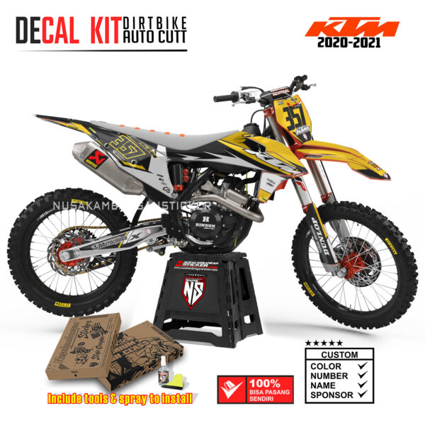 DECAL KIT STICKER SUPERMOTO DIRTBIKE KTM 2020 2021 GRAFIS LAYER DUNLOP RACING MOTOCROSS YELLOW05 GRAPHIC DECAL