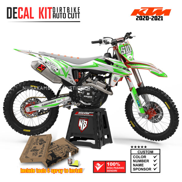 DECAL KIT STICKER SUPERMOTO DIRTBIKE KTM 2020 2021 GRAFIS LAYER GOPRO KTM RACING MOTOCROSS GREEN04 GRAPHIC DECAL