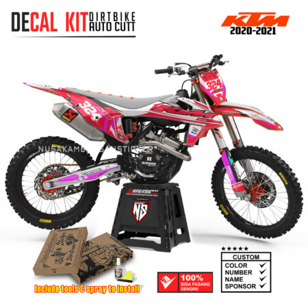 DECAL KIT STICKER SUPERMOTO DIRTBIKE KTM 2020 2021 GRAFIS MINIMALIS ONEAL RACING CROSS RED02 GRAPHIC DECAL