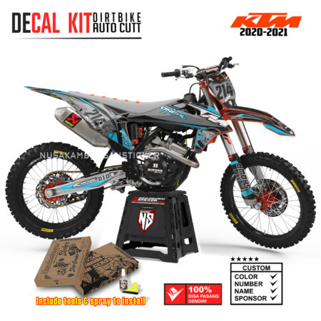 DECAL KIT STICKER SUPERMOTO DIRTBIKE KTM 2020 2021 GRAFIS ONEAL SKULL RACING CROSS TOSCA05 GRAPHIC DECAL