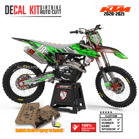 DECAL KIT STICKER SUPERMOTO DIRTBIKE KTM 2020 2021 GRAFIS ONEAL STAR RACING MOTOCROSS GREEN01 GRAPHIC DECAL