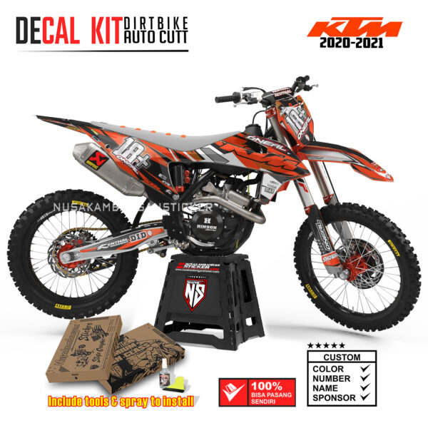 DECAL KIT STICKER SUPERMOTO DIRTBIKE KTM 2020 2021 GRAFIS ONEAL STAR RACING MOTOCROSS ORANGE04 GRAPHIC DECAL